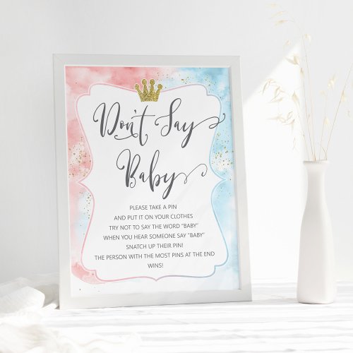 Dont say baby Sign Gender Reveal Trendy Poster