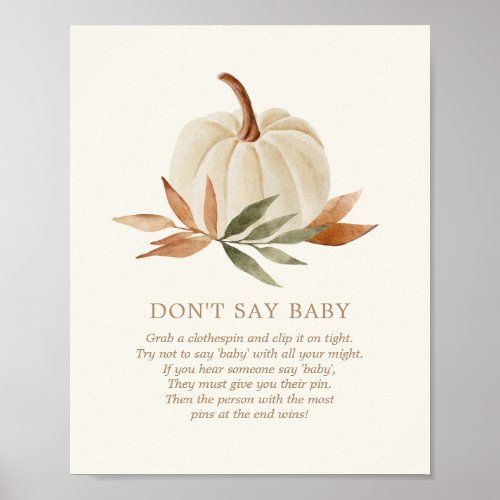 Dont Say Baby Sign Little Pumpkin Baby Shower