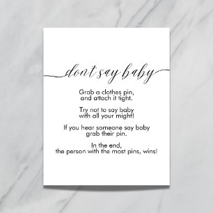 Don't say baby sign modern minimalist simple