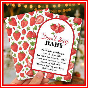 Don't Say Baby Strawberry Berry Sweet Shower Game Invitation
