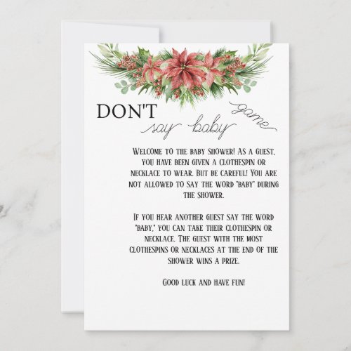 Dont Say Baby _The Ultimate Baby Shower Challenge Note Card