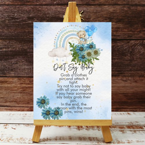 Dont say baby we can bearly wait boho rainbow poster