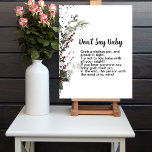 Don't Say Baby winterberry rustic boho baby shower Poster<br><div class="desc">Fun baby shower game. Easily customizable,  change font,  colors,  size to make it uniquely yours. Visit our collection Winter Baby In Bloom for everything you need to throw a splashy elegant party.  Invitations,  napkins,  plates,  favor box,  thank you cards,  welcome signs,  backdrop banner,  baby shower games and more.</div>
