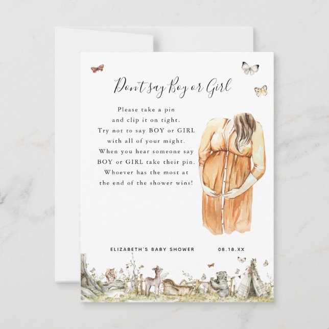 Don't Say Boy Or Girl | Baby Shower Game (Front)