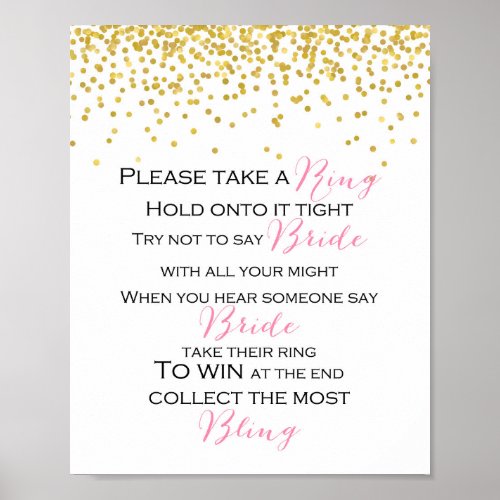 Dont Say Bride Game Sign