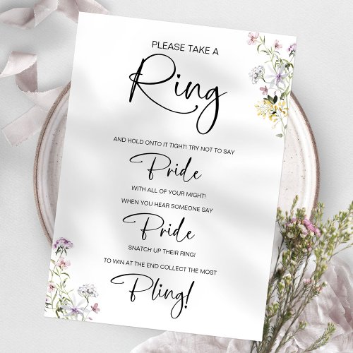 Dont Say Bride Wildflower Bridal Shower Game Invitation