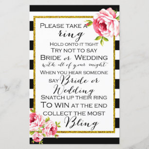 Don't Say Wedding or Bride - Bridal Shower Game