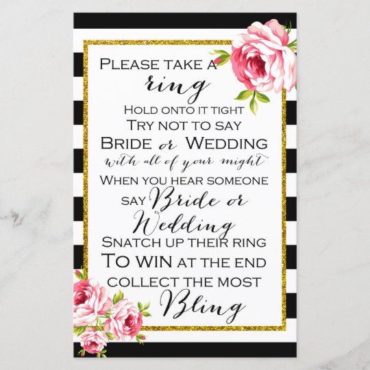 Don't Say Wedding or Bride - Bridal Shower Game | Zazzle.com