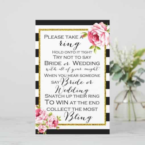 Don't Say Wedding or Bride - Bridal Shower Game | Zazzle