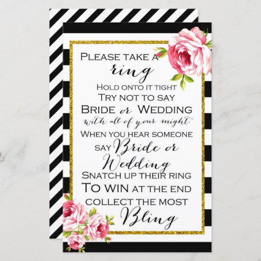 Don't Say Wedding or Bride - Bridal Shower Game | Zazzle