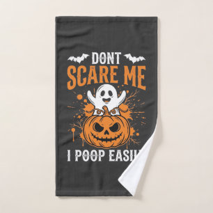 Don't Scare Me Halloween Ghost Pumpkin Design Hand Towel