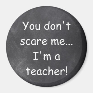 Don't Scare Teacher Chalkboard Design Gift Idea Magnet