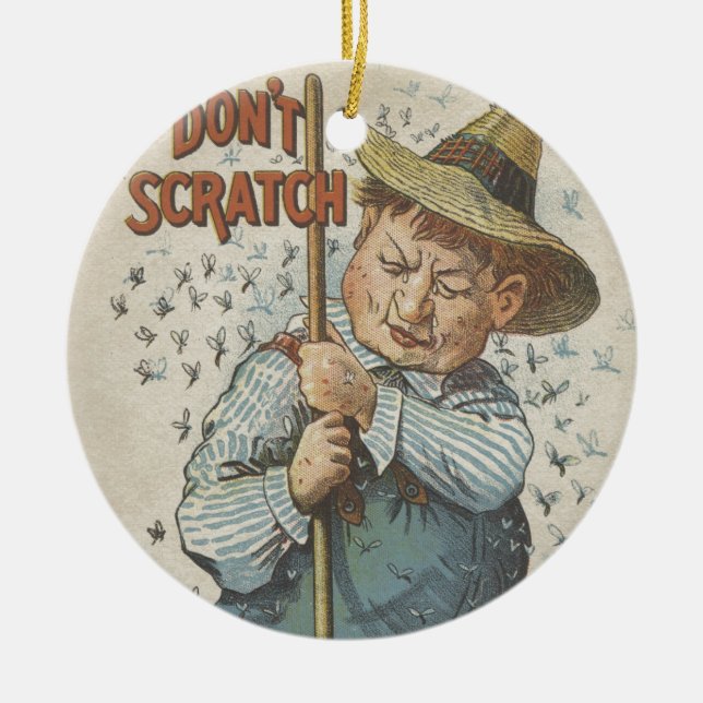 Don't Scratch Use Mentholatum Ephemera Ceramic Ornament (Front)