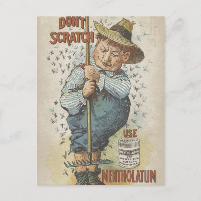 Don't Scratch Use Mentholatum Ephemera Postcard (Front)