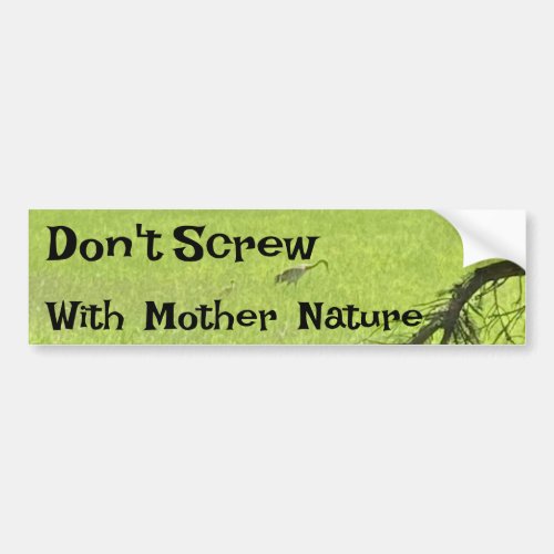 Dont Screw with Mother Nature Sandhill Cranes Bumper Sticker