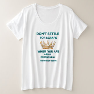DON'T SETTLE Women's teal gold crown Motivating Plus Size T-Shirt
