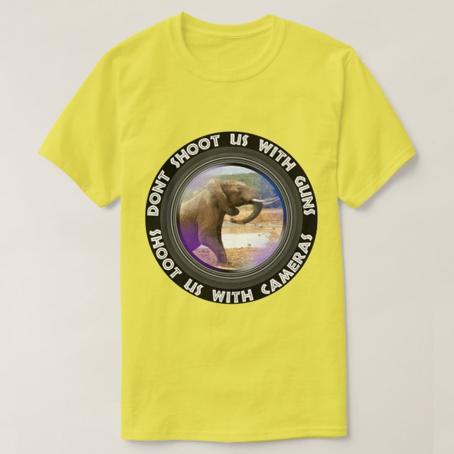 Don't Shoot Us Elephant Rising T-Shirt (Design Front)