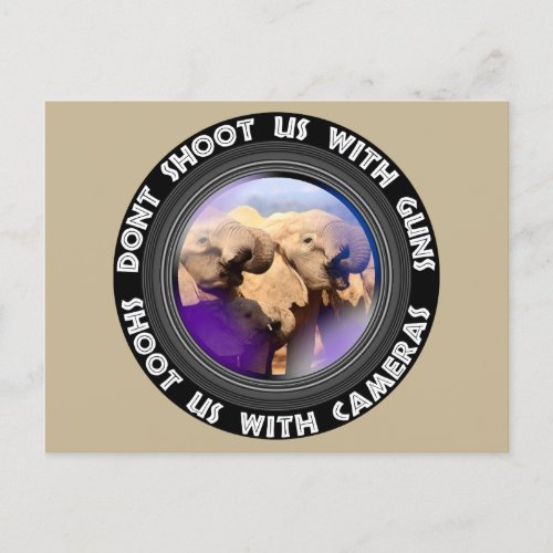 Dont Shoot Us Wildlife Conservation Elephant Drink Holiday Postcard