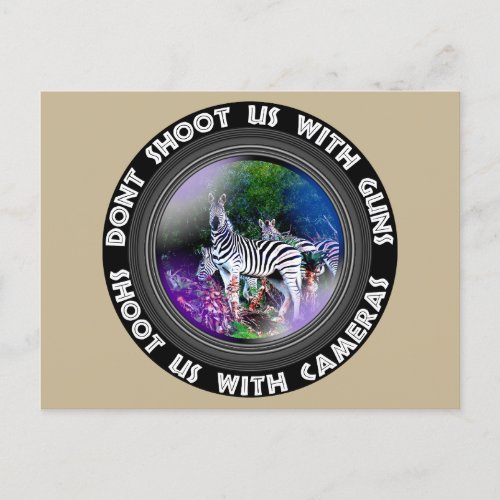 Dont Shoot Us Wildlife Conservation Zebra Aloe Holiday Postcard