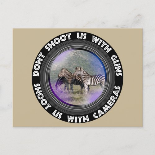 Dont Shoot Us Wildlife Conservation Zebra Herd Holiday Postcard