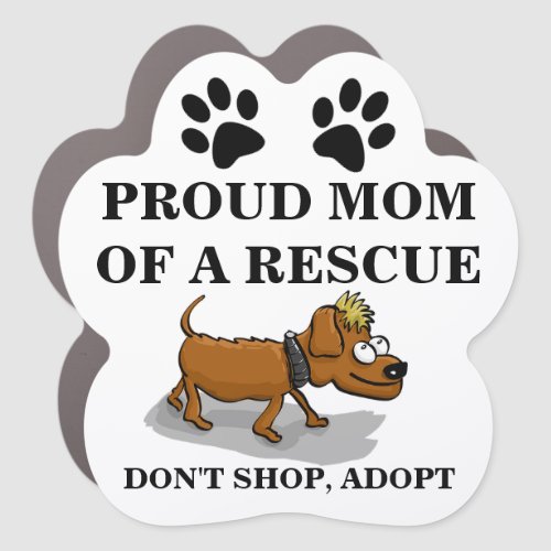 Dont shop adopt cartoon dog rescue shelter animal car magnet