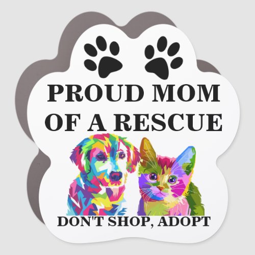 Dont shop adopt cat dog rescue shelter animal car magnet