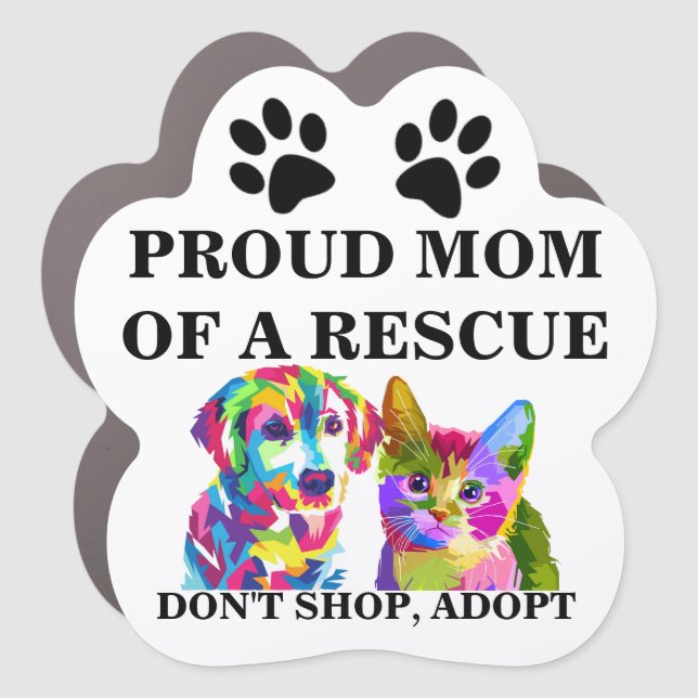 Don't shop adopt cat dog rescue shelter animal car magnet (Front)