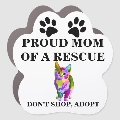 Dont shop adopt cat rescue shelter animal car magnet