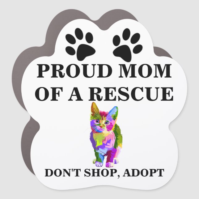 Don't shop adopt cat rescue shelter animal car magnet (Front)