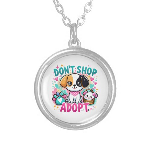 Dont shop adopt  silver plated necklace