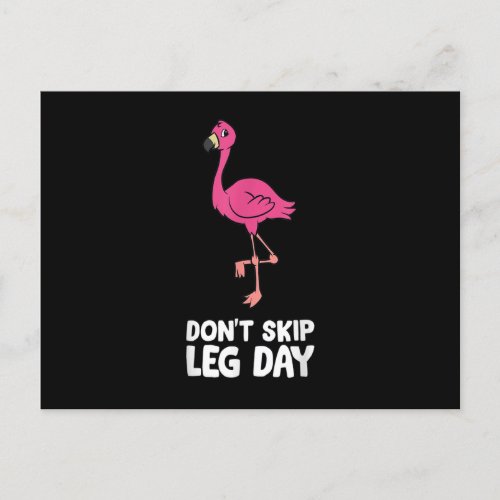 Dont Skip Leg Day Gym Exercise Flamingo Postcard