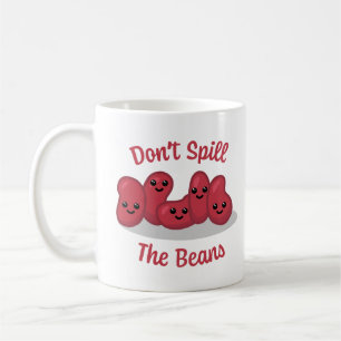 Don't Spill The Beans! Cute Bean Cartoon Coffee Mug