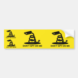 Don't Spy On Me Gadsden Flag Bumper Sticker