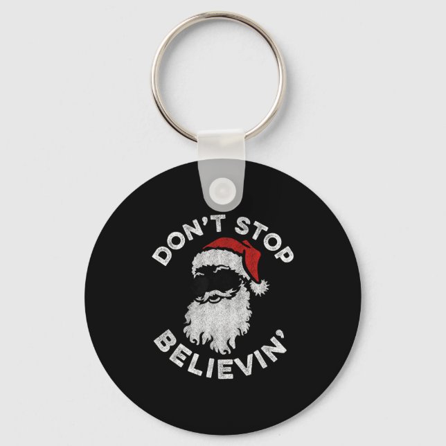Don't Stop Believin' Cool Shades Santa  Keychain (Front)
