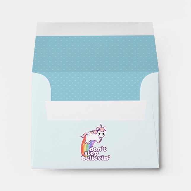 Don't Stop Believin' in Unicorns Envelope (Back (Bottom))