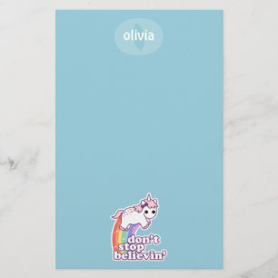 Don't Stop Believin' in Unicorns Stationery