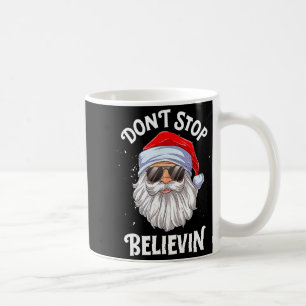 Dont Stop Believin Santa Christmas Boys Kids _1  Coffee Mug