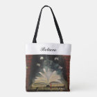 "Don't Stop Believing." All-Over-Print Tote Bag
