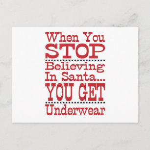 Don't Stop Believing in Santa Holiday Postcard