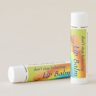 don't stop believing lip balm