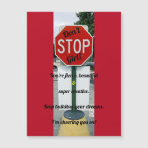 Don't Stop Girl! Encouragement Magnetic Card