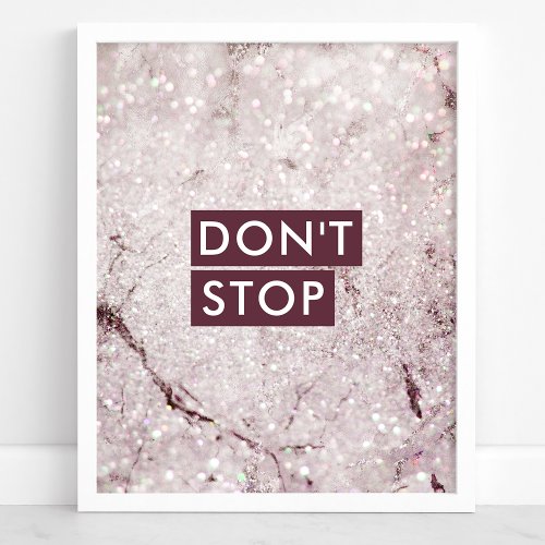 Dont Stop Lilac Marble Girl Boss Custom Quote Poster