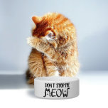 Don't Stop Me Meow | Fun Quote Black White Script Bowl<br><div class="desc">This cute modern pet bowl is designed with a simple minimal black and white aesthetic. Featuring a playful touch of humor with black text on a crisp white background that reads 'Don't Stop Me Meow' in homage to the legendary Freddie Mercury, this bowl is a delightful addition to any pet...</div>