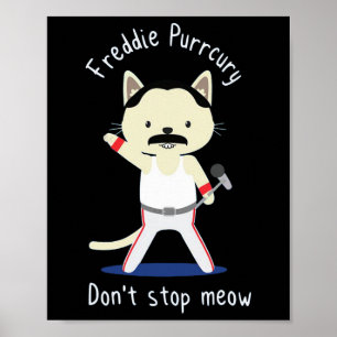 Don't Stop Meow Freddie Purrcury Gift For Women Me Poster
