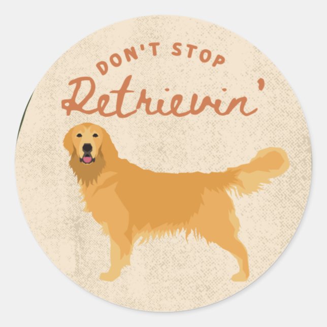 "Don't Stop Retrieving" Profile Sticker in Green (Front)