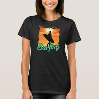 Don't Stop Surfing  Surfer Back Print T-Shirt