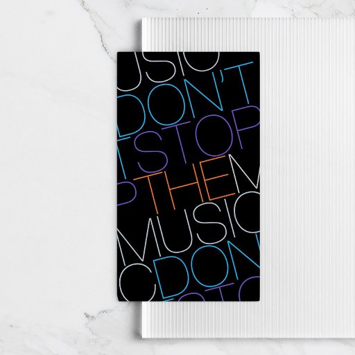 Customizable DON'T STOP THE MUSIC TYPOGRAPHIC Business Card