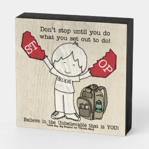 Don't Stop Wooden Box Sign