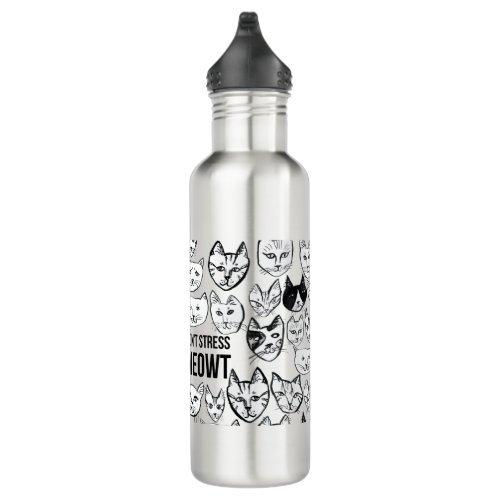 Dont Stress Meowt Funny Cat Aluminum Water Bottle