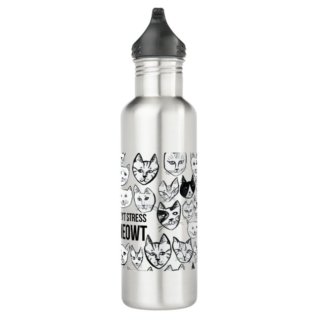 Don't Stress Meowt Funny Cat Aluminum Water Bottle (Right)